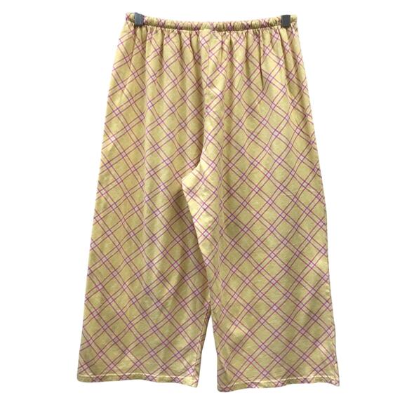 Character Pants Medium Lounge Wide Leg Capri Elastic Waist Yellow Pink White - Picture 3 of 6